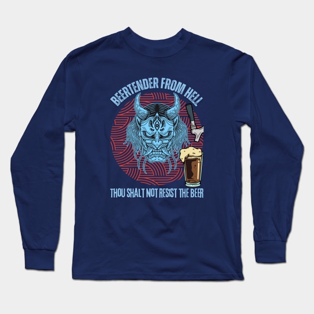 Beertender From Hell Long Sleeve T-Shirt by SEIKA by FP